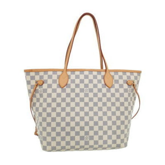 Louis Vuitton Damier Azur White Neverfull Tote Bag - Picture 1 of 8